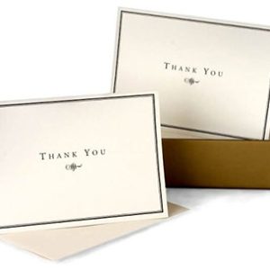 Black and Cream Thank You Notecards