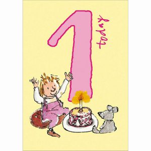 1st Birthday – Girl and Cake by Quentin Blake