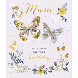 Mum – Gold & Blue Butterflies