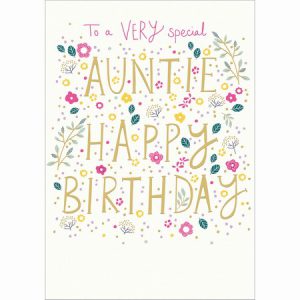 Auntie – Floral Text