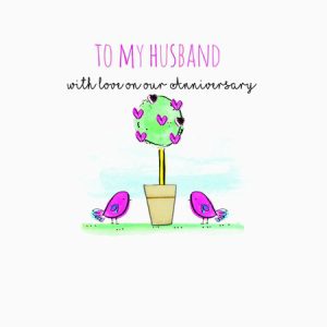 Husband – Love Tree in Wooden Plant Pot