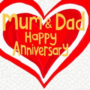 Mum and Dad – Text on Red Heart
