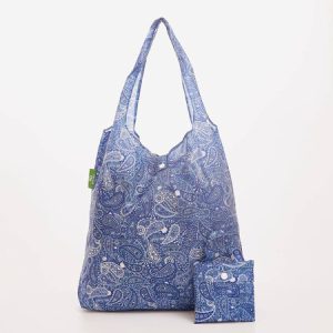 Blue Paisley Recycled Shopper