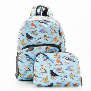 Blue Wild Birds Recycled Backpack Mini
