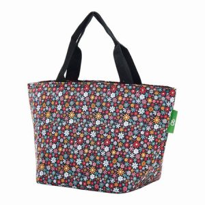 Black Ditsy Recycled Lunch Bag