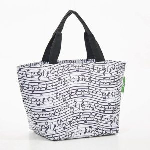 White Music Recycled Lunch Bag