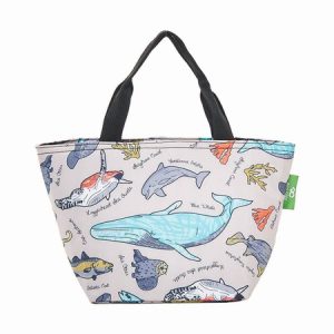 Grey Sea Creatures Recycled Lunch Bag