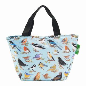 Blue Wild Birds Recycled Lunch Bag
