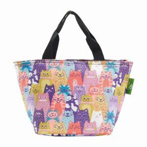 Multiple Stacking Cats Recycled Lunch Bag