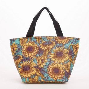 Teal Sunflower Recycled Lunch Bag