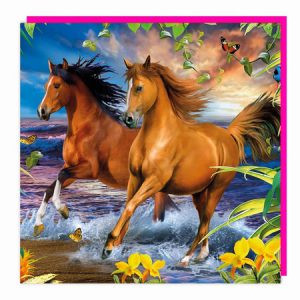 Lenticular 3D Card – Beach Horses