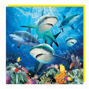 Lenticular 3D Card – School of Sharks