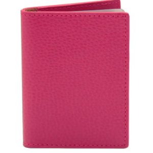 Leather Card Holder (Fuchsia) from Laurige