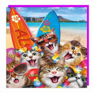 Lenticular 3D Card – Kittens on the Beach
