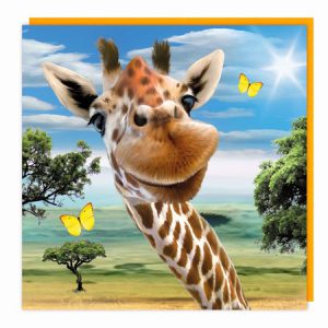 Lenticular 3D Card – Giraffe Selfie