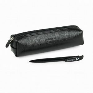 Leather Square Pencil Case (Black) from Laurige