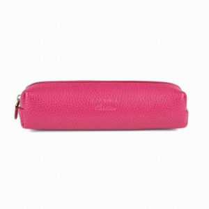 Leather Square Pencil Case (Fuchsia) from Laurige