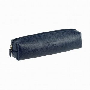 Leather Square Pencil Case (Navy) from Laurige