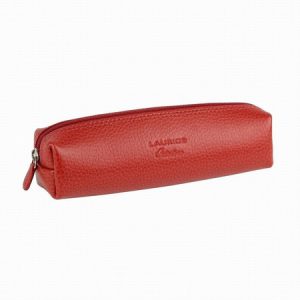 Leather Square Pencil Case (Red) from Laurige