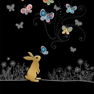 Bug Art Rabbit and Butterflies