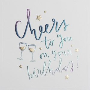Cheers To You On Your Birthday Metallic Text