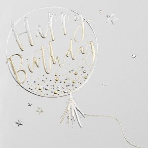 Happy Birthday Balloon Metallic Gold/Silver