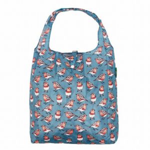 Teal Robins Recycled Shopper