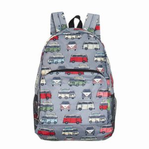 Grey Campervan Recycled Foldable Backpack