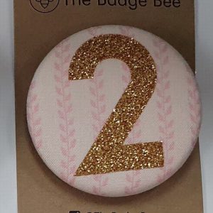 Age 2 Gold and Pink Stripe Badge