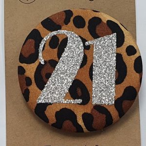 Age 21 Brown Leopard Badge