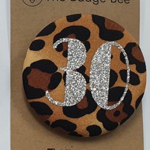 Age 30 Brown Leopard Badge