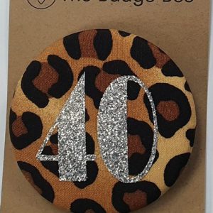 Age 40 Brown Leopard Badge