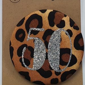 Age 50 Brown Leopard Badge