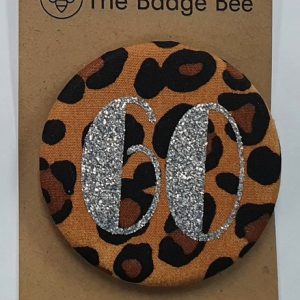 Age 60 Brown Leopard Badge