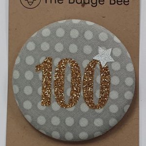 Age 100 Gold Spotty star Badge