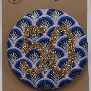 Age 50 Blue Liberty Art Deco Badge