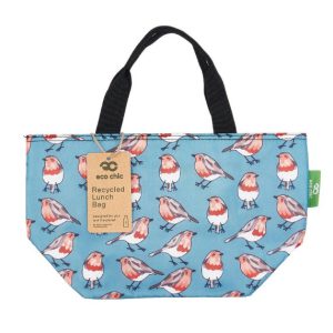 Teal Robins Recycled Lunch Bag