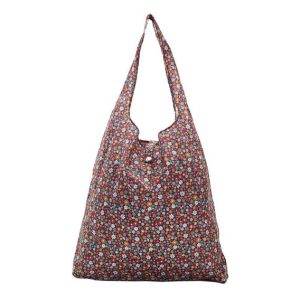 Black Ditsy Foldable Recycled Shopper