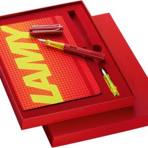 Lamy AL-Star Glossy Red Fountain Pen / Notebook Gift Set