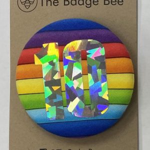 Age 10 Rainbow Holographic Badge