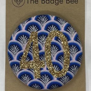 Age 40 Blue Liberty Art Deco Badge