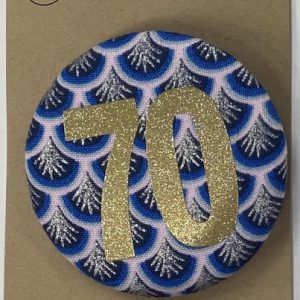 Age 70 Blue Liberty Art Deco Badge