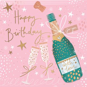 Champagne and Glasses on Pink