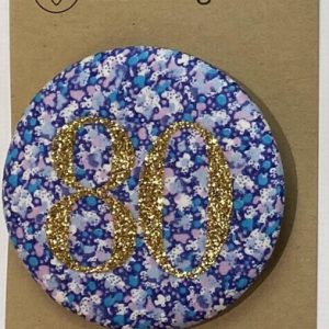 Age 80 Ditsy Floral Badge