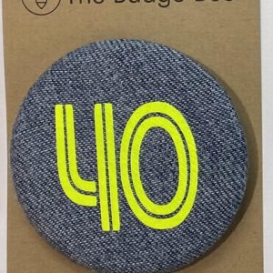 Age 40 Retro Denim Badge