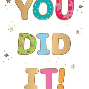You Did It! Multi-coloured Letters