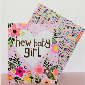 New Baby Girl – Pink Floral Heart
