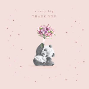 Thank You – Panda and Bouquet