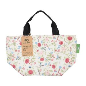Beige Floral Recycled Lunch Bag