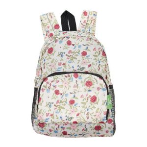 Beige Floral Recycled Backpack Mini